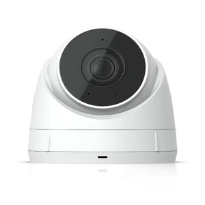 Cámara exterior UniFi Protect G5 Turret 2K, compacta, visión nocturna, detección de eventos y micrófono.
