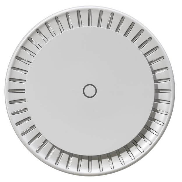 Punto de acceso WiFi6 802.3ax, diseño circular y moderno para óptima cobertura de señal.