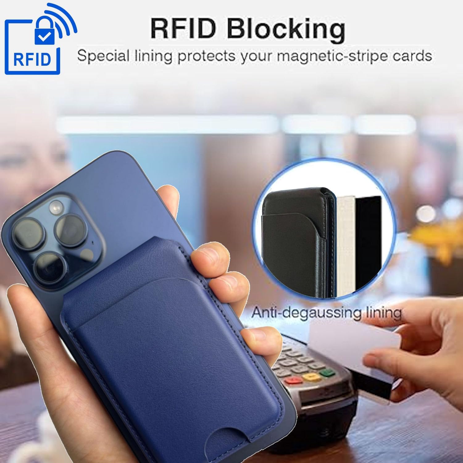 Cartera magnética con tarjetero- Wallet billetera para Magsafe de Apple iPhone 16/15/14/13/12 Series con soporte ajustable para teléfono Costa Rica