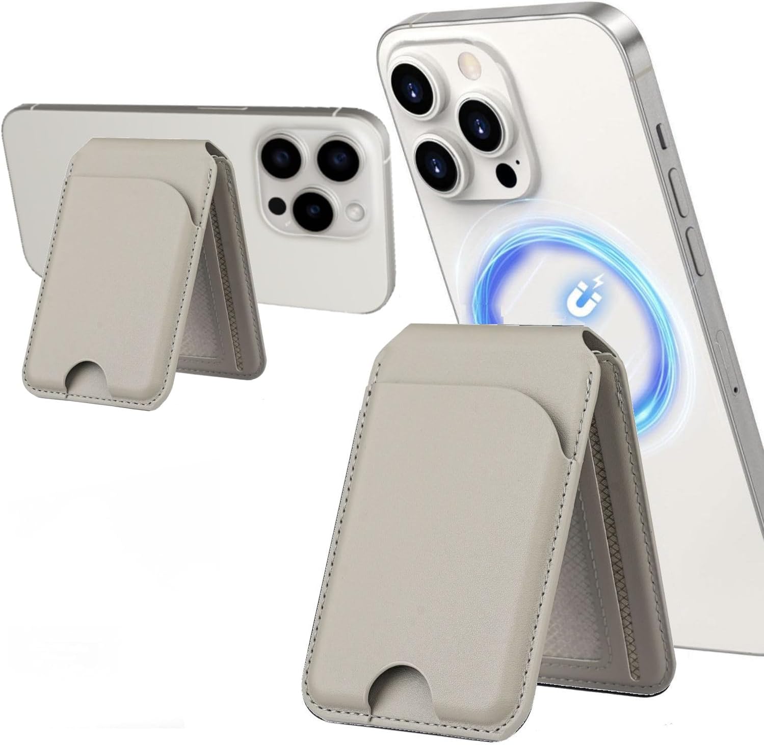 Cartera magnética con tarjetero- Wallet billetera para Magsafe de Apple iPhone 16/15/14/13/12 Series con soporte ajustable para teléfono Costa Rica