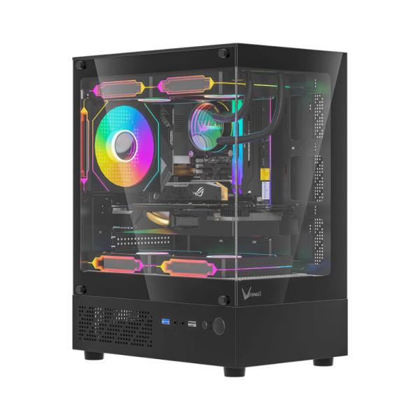 CASE FORMULA V LINE CRISTAL Z1CM PLUS AR MINI TORRE 3 ABANICOS ARGB DE 120 MM ACERO SPCC 4711401667148 NEGRO black tower case