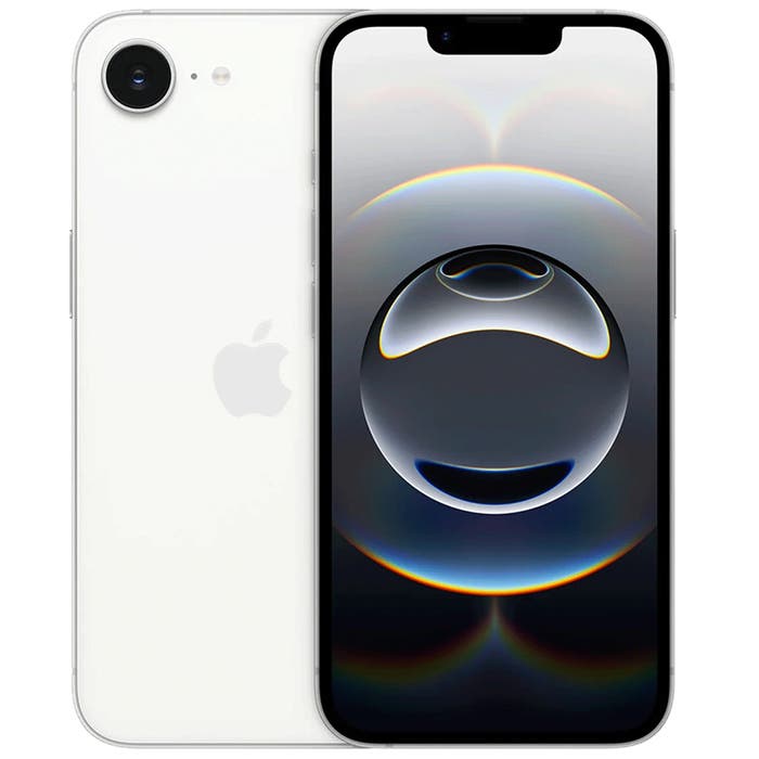iPhone 16e 128GB Blanco Apple con pantalla Super Retina XDR OLED de 6.1 pulgadas y cámara Fusion de 48 MP.