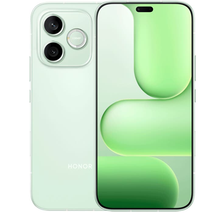 Celular Honor 600e 8GB+256GB Green con pantalla AMOLED de 6.6 pulgadas y procesador MediaTek Dimensity 7100 Elite.