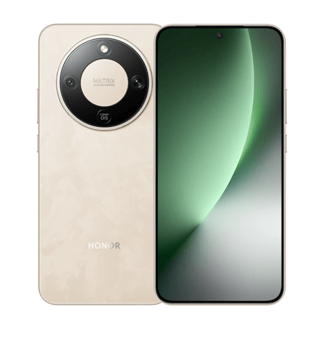 Celular Honor Magic 8 Lite 8GB+256GB en color dorado, con pantalla AMOLED de 6.79 pulgadas.