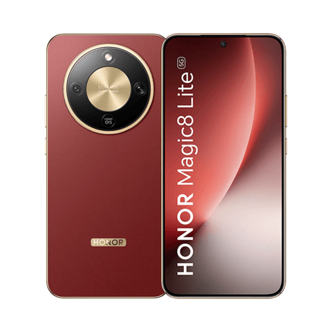 Celular Honor Magic 8 Lite 8GB 256GB rojizo con diseño elegante y tecnología avanzada.
