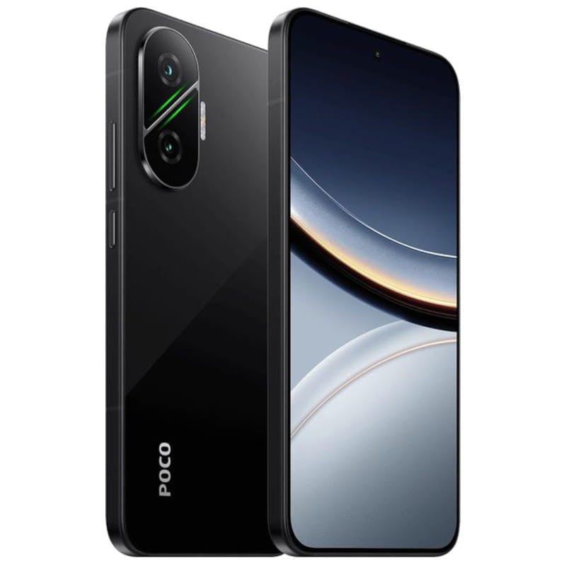 CELULAR XIAOMI POCO F7 / 256GB 12GB 5G smartphone negro vista frontal y trasera con cámara dual