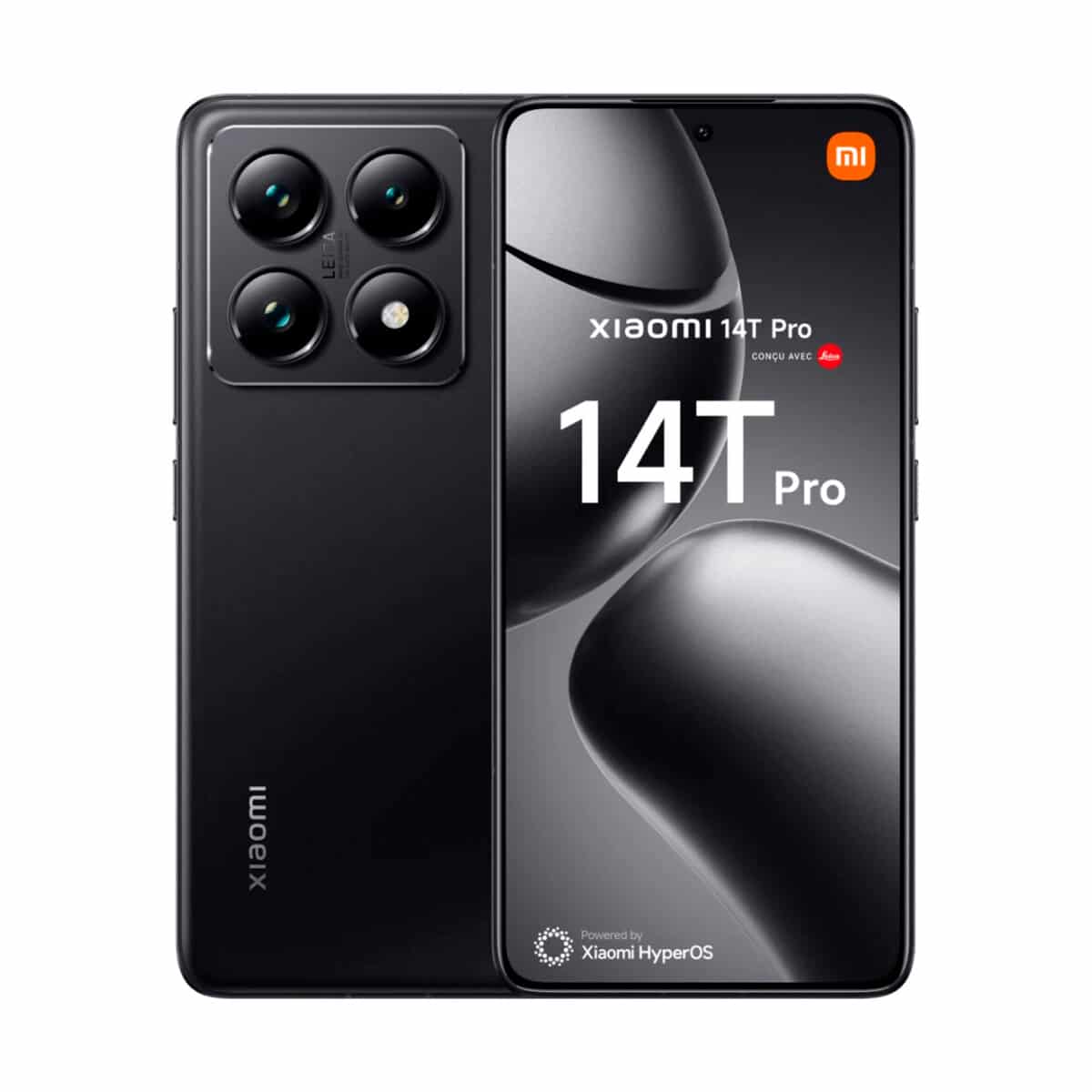 Celular  Xiaomi Redmi 14T Pro / 512Gb  12Gb smartphone in black showing front display and rear quad camera module