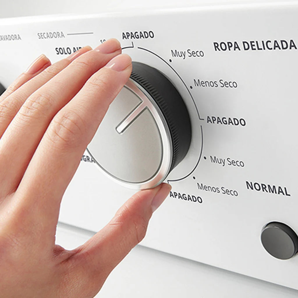 Centro de Lavado de Gas Whirlpool (7MWGT4027HW) Lavadora y secadora control perilla selección niveles de secado y ciclos