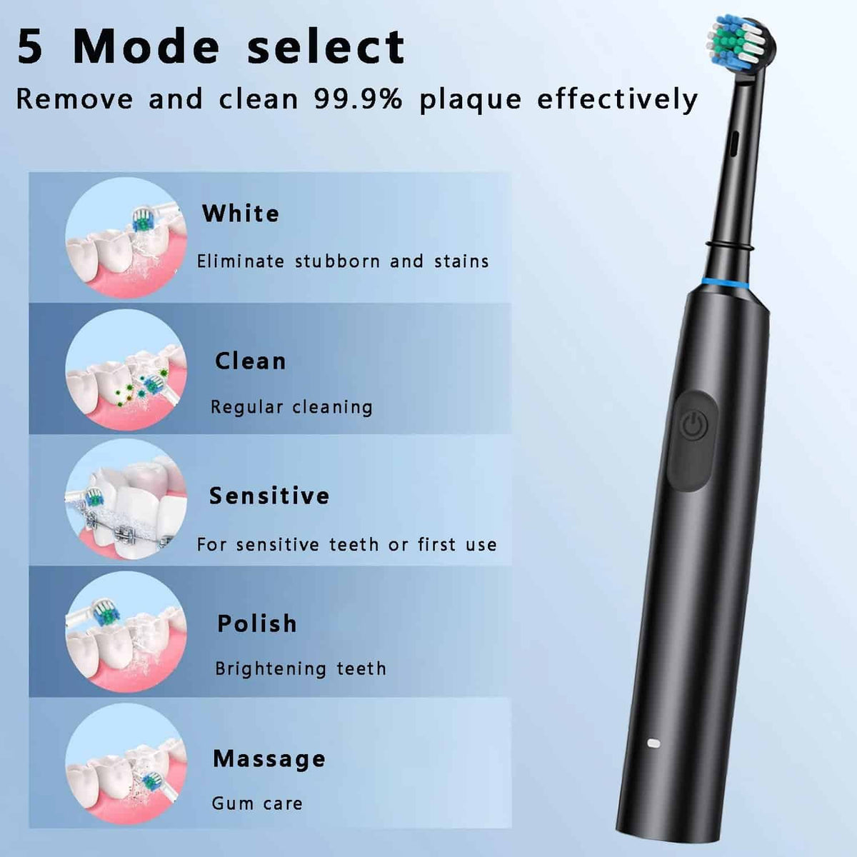 Cepillo de dientes eléctrico recargable con 8 cabezales Deep Clean Gatgets Y Otros Productos Costa Rica