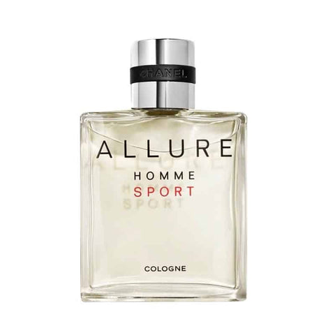 Frasco de Chanel Allure Homme Sport cologne de 100ml en liquidación. Perfume masculino fresco y deportivo.
