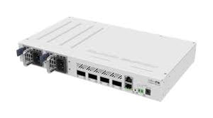 switch MikroTik 100G CRS504-4XQ, dispositivo de red compacto y eficiente para 100 Gigabit.