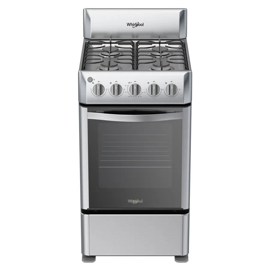 Cocina de Gas Whirlpool 20" Acero 4 Quemadores LWWR3000S