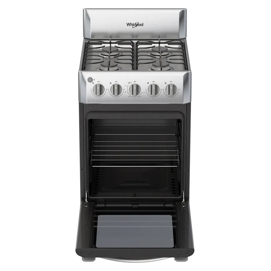 Cocina de Gas Whirlpool 20" Acero 4 Quemadores LWWR3000S