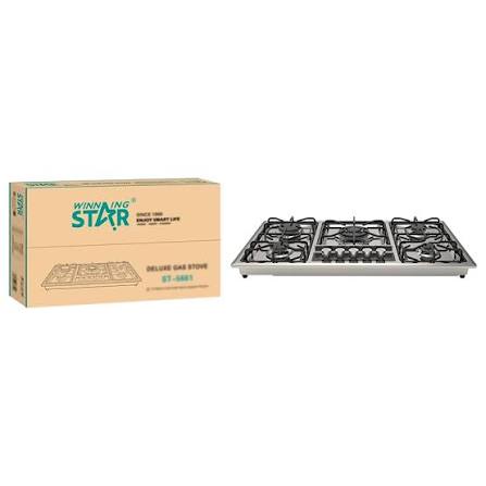 COCINA DE GAS DE 5 QUEMADORES WINNING STAR ST-5661 RQZ-532-WST-16419 PLATEADO