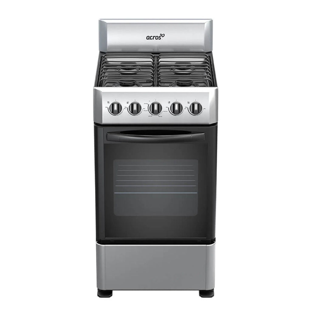 Alt Tag: Cocina A Gas Acros 20" Inoxidable 4 Quemadores Horno Panorámico - estufa inox 4 quemadores con horno panorámico y perillas cromadas