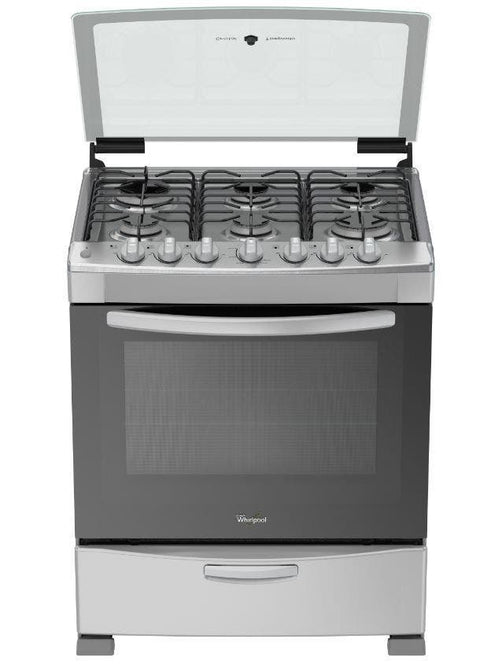 Cocina A Gas Whirlpool - 30 Pulgadas - Capelo De Cristal Templado - 6 Quemadores - Horno 5.1 Pies Cúbicos - Acero Inoxidable Productos De Cocina > Cocinas Costa Rica