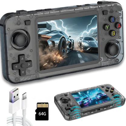 Consola de juegos portátil retro R36H con pantalla IPS de 3.5 pulgadas, tarjeta 64G integrada