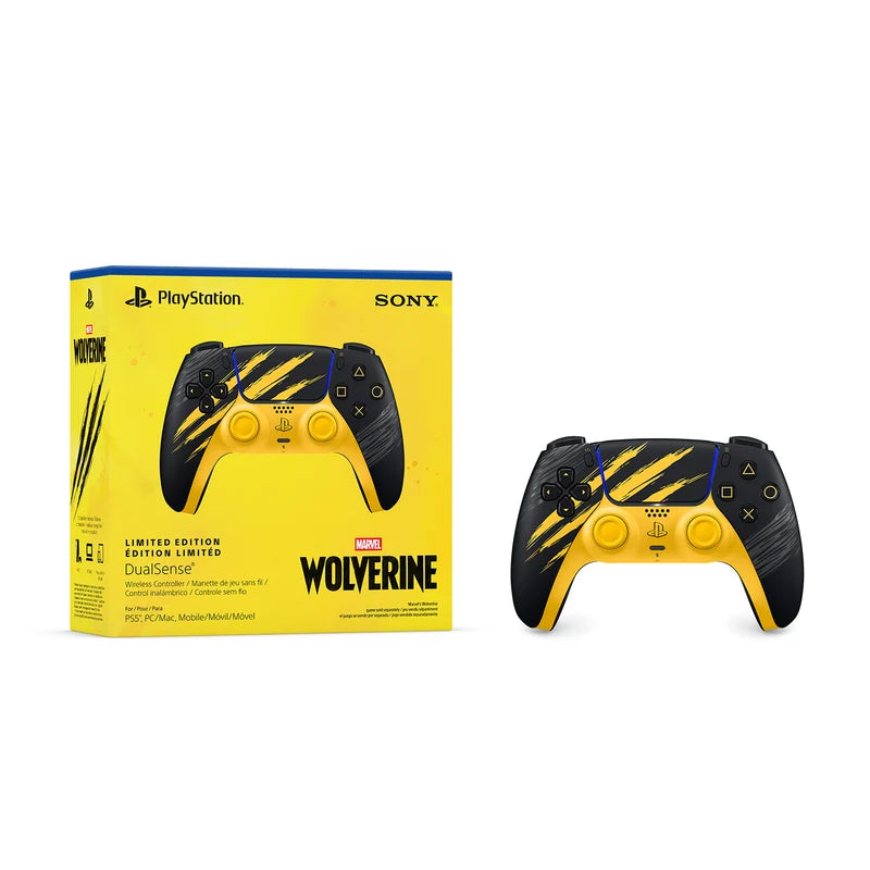 Control Sony PS5 DualSense Wireless Marvels Wolverine Edicion Limitada amarillo/negro