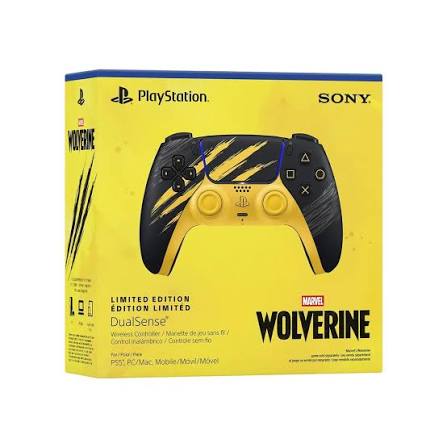 Control Sony PS5 DualSense Wireless Marvels Wolverine Edicion Limitada amarillo/negro