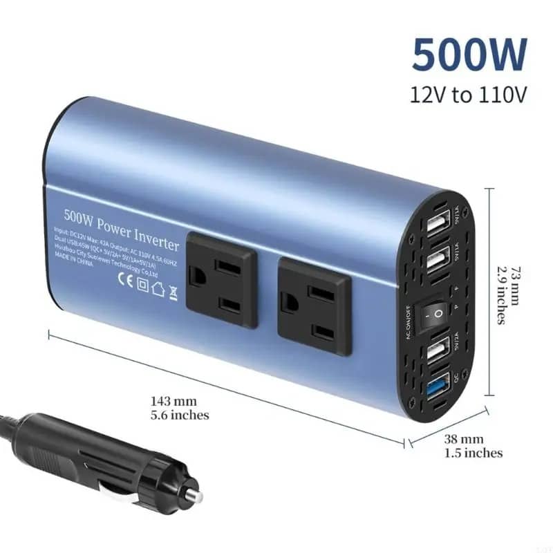 Convertidor Voltaje Automóvil 300W/500W 300W/500W Equipado Con Enchufes Dobles Y 4 Puertos Usb Gatgets Y Otros Productos Costa Rica