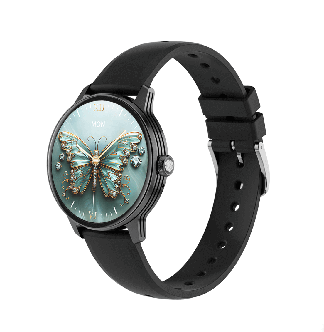 Correas reloj inteligente 18mm con diseño de mariposa en la esfera, no incluye reloj.