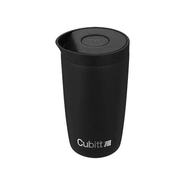 TERMO CUBITT 12 OZ NEGRO taza de café de acero inoxidable con tapa