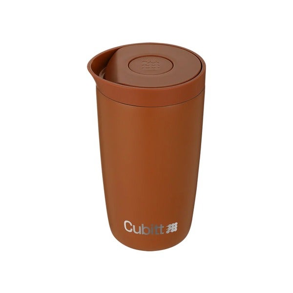 TERMO CUBITT 12 OZ CAFÉ con tapa y cuerpo de acero inoxidable marrón