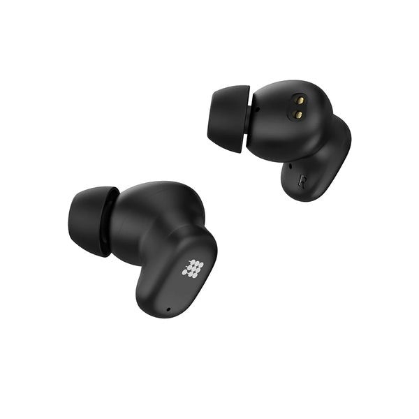 AUDIFONO INALAMBRICO CUBITT BUDS NEGROS con cancelación activa de ruido y sonido de alta fidelidad.