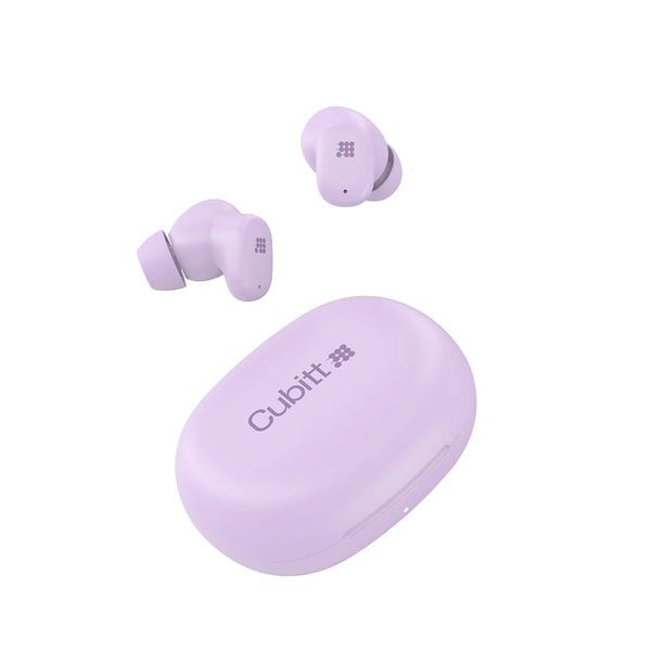 AUDIFONO INALAMBRICO CUBITT BUDS LILAC con estuche de carga en color lila