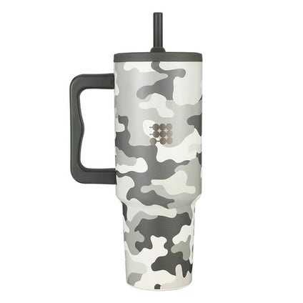 TERMO CUBITT 40 OZ BLACK CAMO tumbler with camo design and black handle