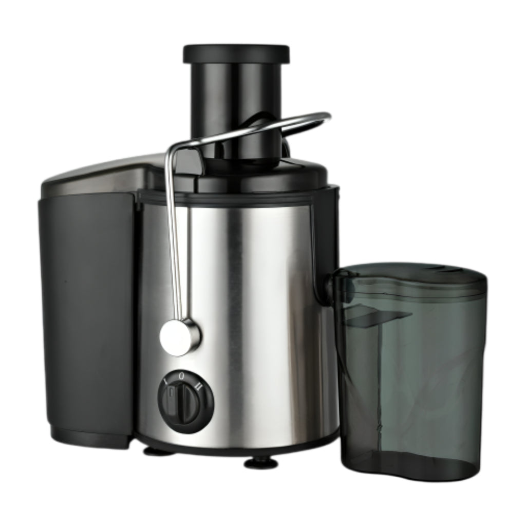 EXTRACTOR JUGO CENTRIFUGA 350W 0.8L KUJC010B Decakila de acero inoxidable y diseño elegante en negro y plata