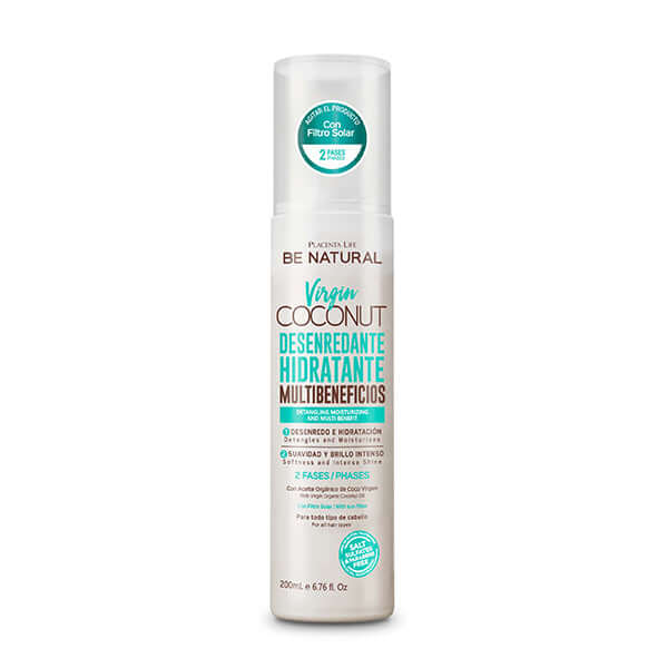 Desenredante hidratante coconut en presentación de 200ml para cuidados del cabello multi-beneficios.