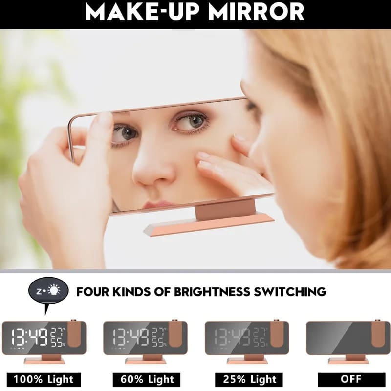 Despertadores De Proyección Digital Con Radio Fm, Relojes De Mesa Led, Despertador, Temperatura, Humedad Con Proyección De 180 °, Despertador Digital Gatgets Y Otros Productos Costa Rica