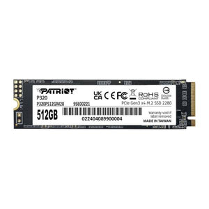 Disco duro HD interno solido 512GB patriot P320 M.2 2280 PCIE GEN3 X4 3000MB/S / 2200MB/S P320P512GM28