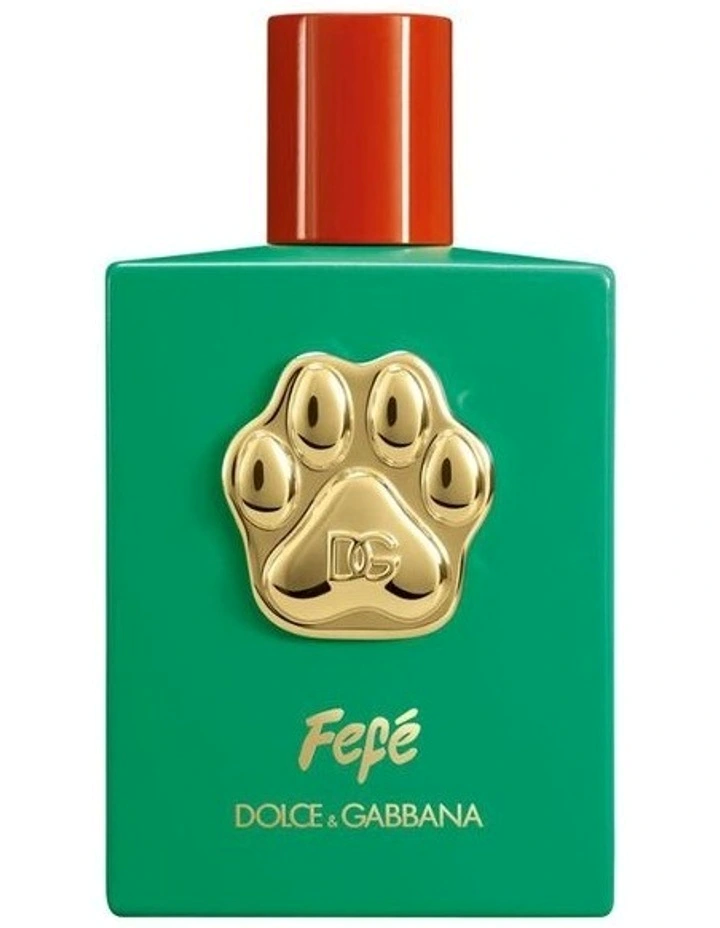 DOLCE & GABBANA FEFE FOR DOGS 100ML perfume bottle with green and gold design