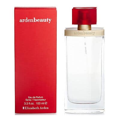 Elizabeth Arden Arden Beauty Edp 100 Ml Lady clear glass bottle with red cap and red box