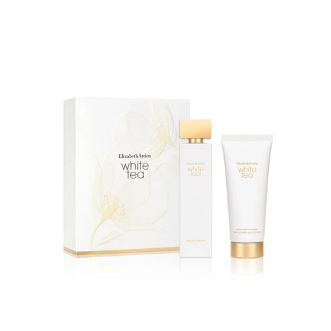 ELIZABETH ARDEN WHITE TEA ESTUCHE CREMA set with box, perfume bottle, and cream tube