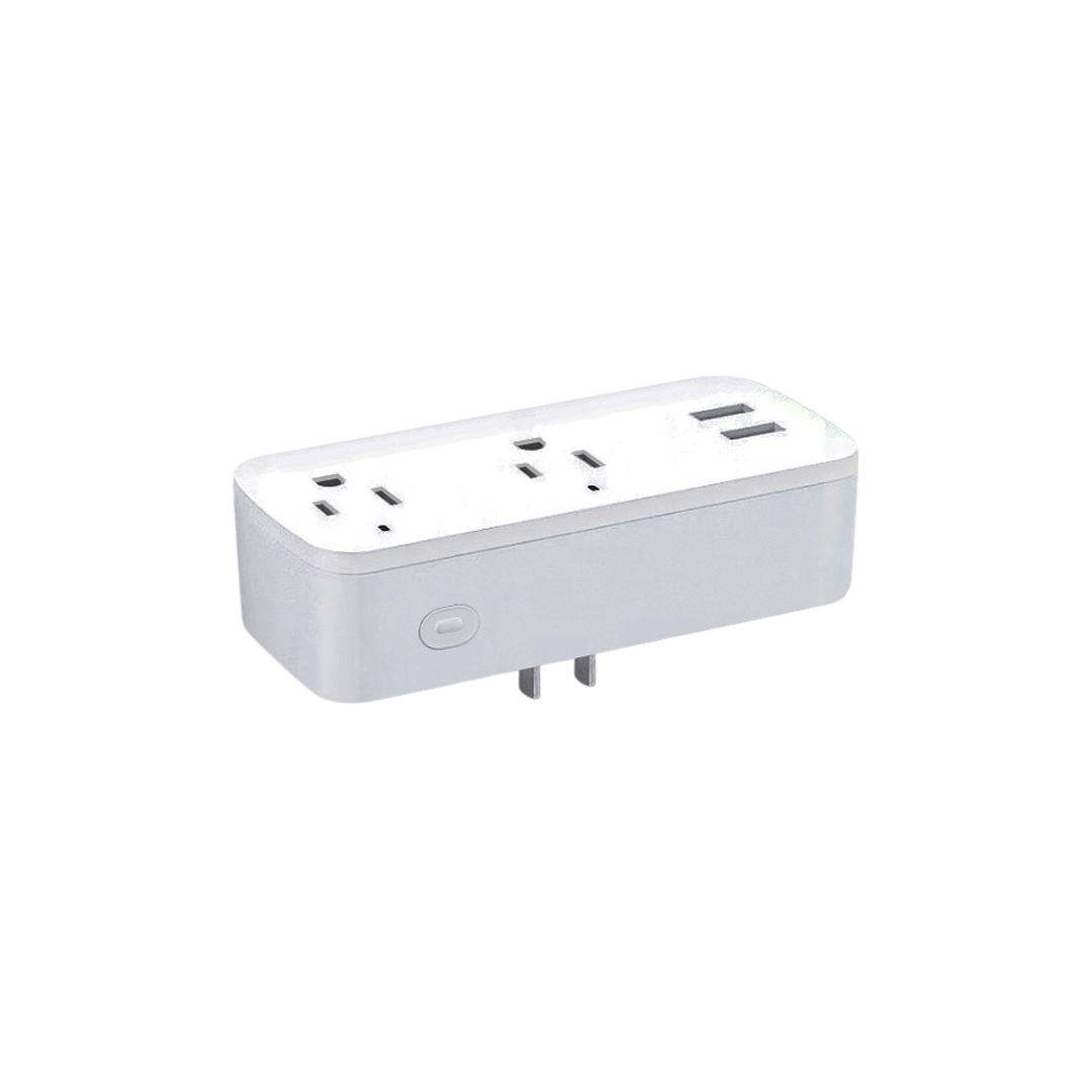 Enchufe Inteligente WiFi Tuya 2 Tomas 10A con 2 USB 5V 2.1A Teklink TK-BSD08