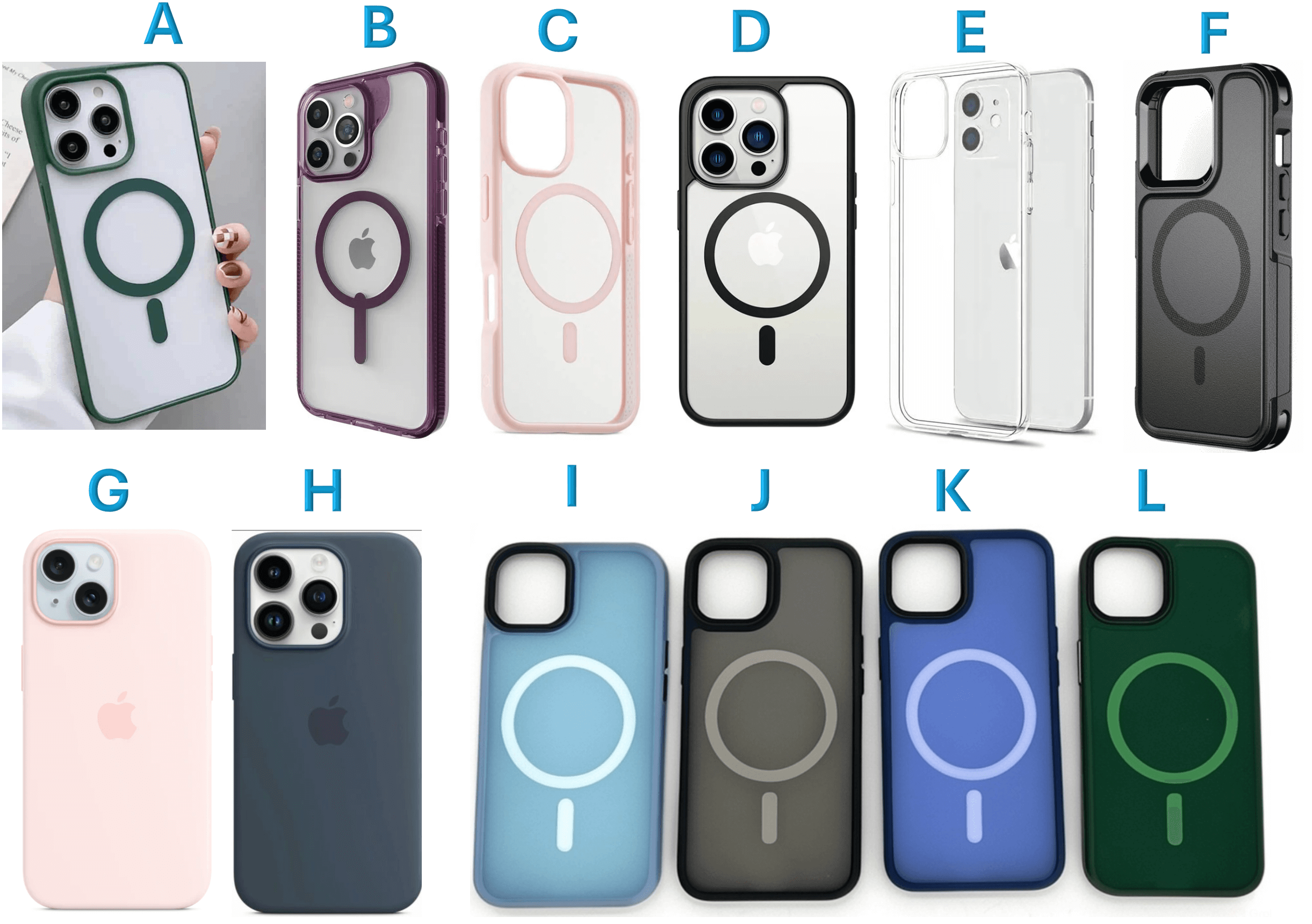 Estuche 14Pro funda protectora transparente y colores variados con anillo magnético compatible MagSafe