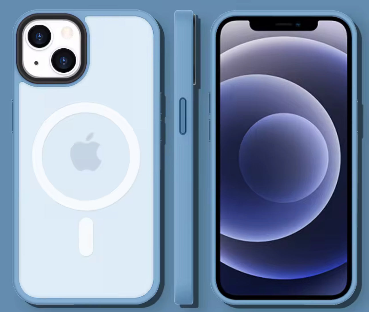 Estuche Iphone Magsafe Ahumado celeste de Alta Calidad - funda protectora MagSafe resistente a golpes y diseño ahumado elegante