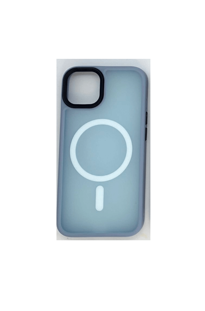 Estuche Iphone Magsafe Ahumado celeste de Alta Calidad, funda resistente con diseño ahumado y compatible MagSafe