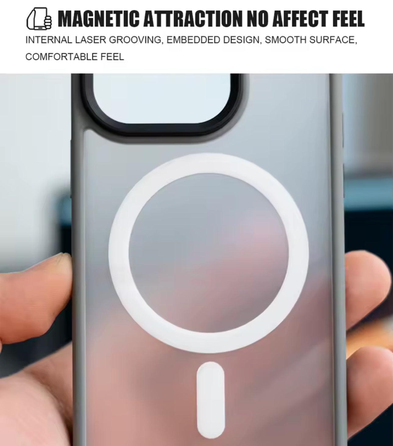 Estuche Iphone Magsafe Ahumado celeste de Alta Calidad - funda ahumada celeste compatible MagSafe, protección contra golpes y carga inalámbrica