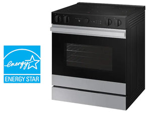 Estufa Samsung Bespoke 6.3 con Air Sous Vide, diseño contemporáneo y eficiente, certificación Energy Star.