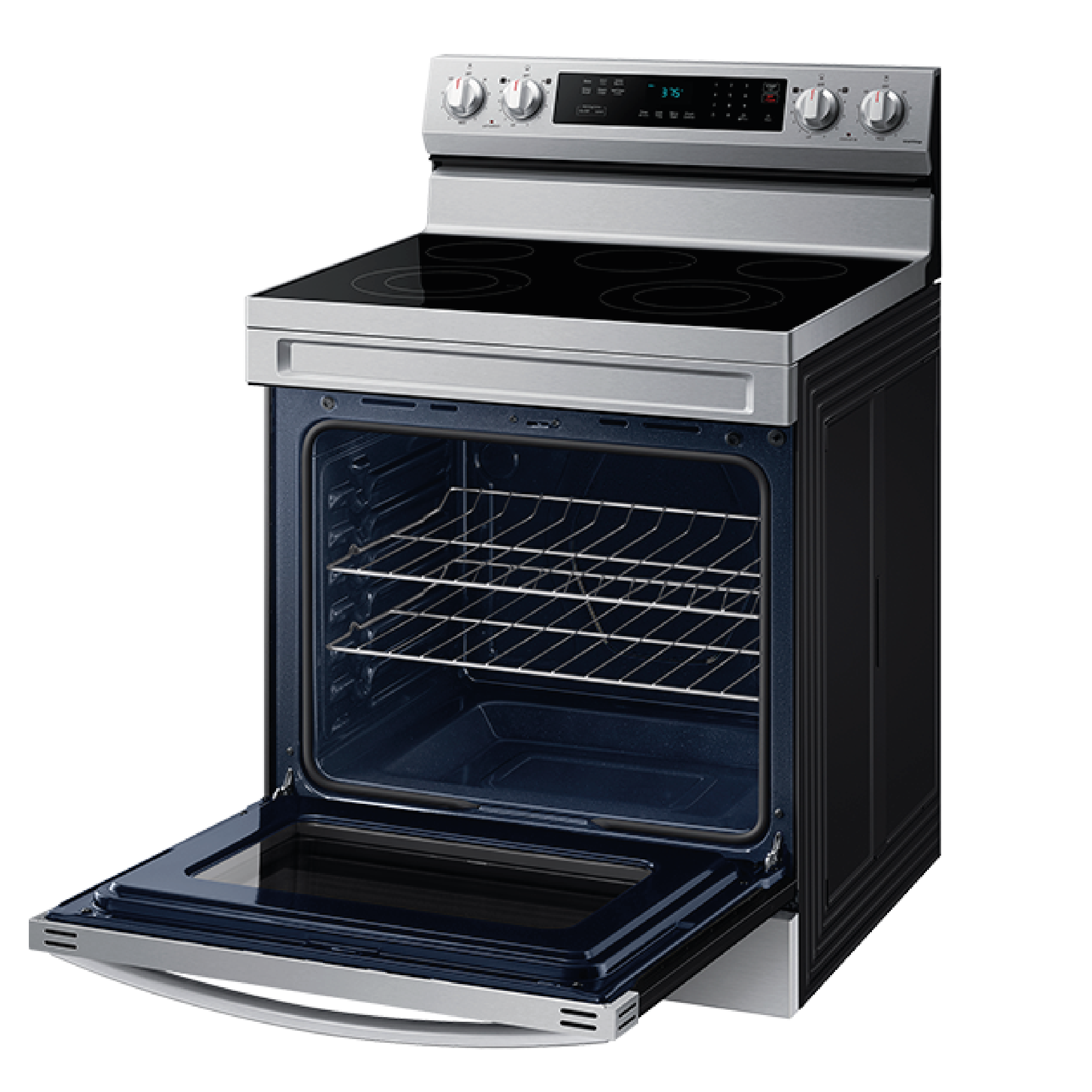 Estufa Electrica SAMSUNG 30" 5 Quemadores Plancha De Aluminio Plateado Wifi Cocinas Costa Rica