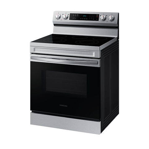 Estufa Electrica SAMSUNG 30" 5 Quemadores Plancha De Aluminio Plateado Wifi Cocinas Costa Rica
