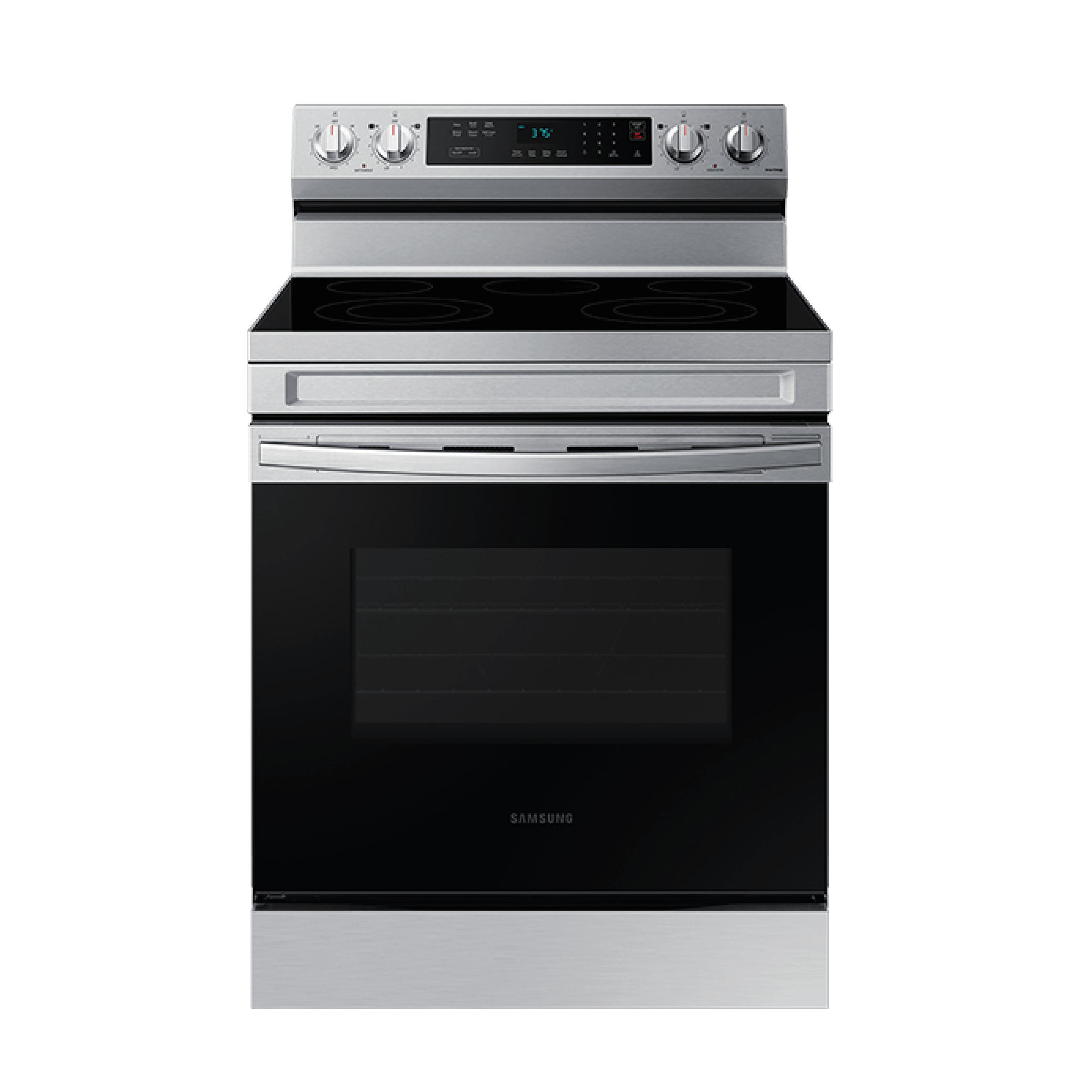 Estufa Electrica SAMSUNG 30" 5 Quemadores Plancha De Aluminio Plateado Wifi Cocinas Costa Rica