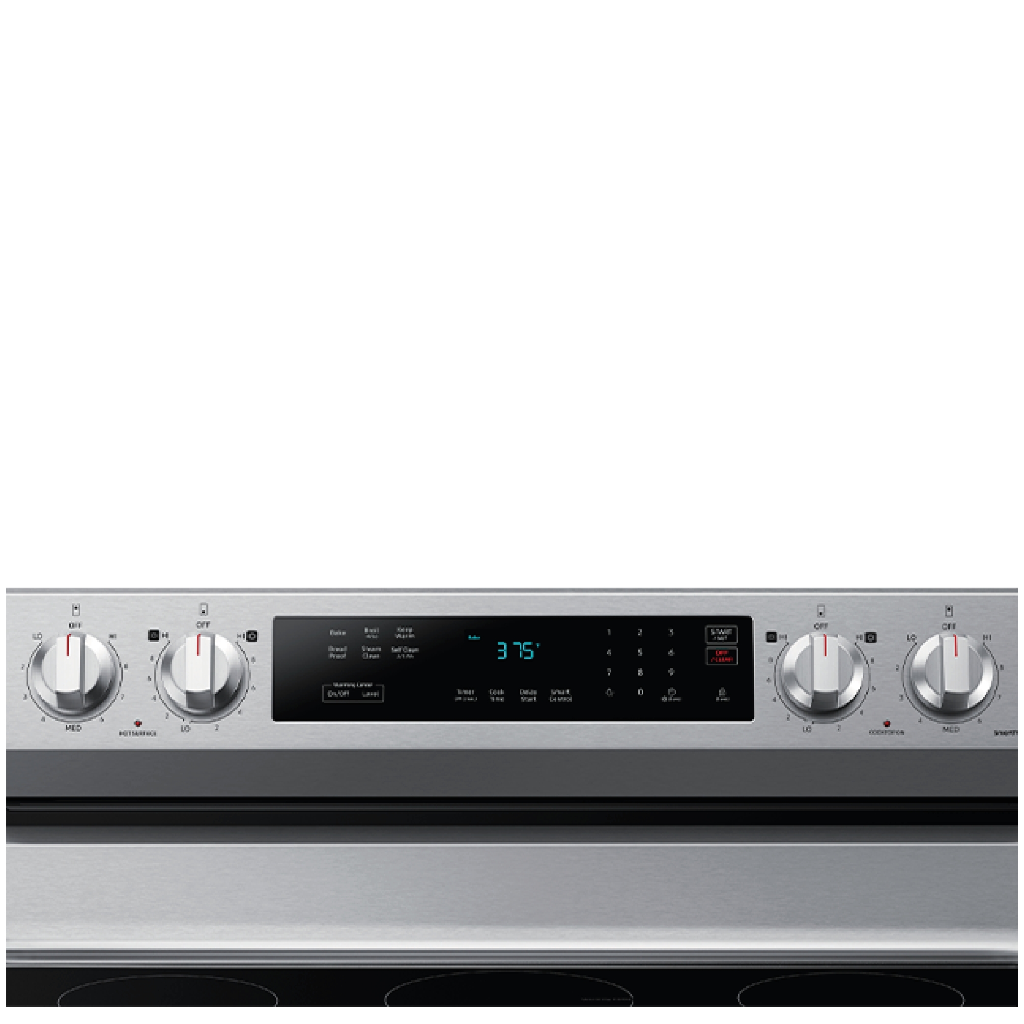 Estufa Electrica SAMSUNG 30" 5 Quemadores Plancha De Aluminio Plateado Wifi Cocinas Costa Rica