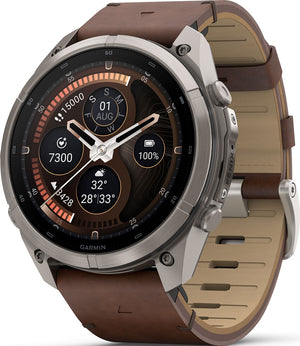 Smartwatch Garmin Fenix 9 Pro inReach 51 mm Titanio con Correa de Cuero Walnut 010-04337-40