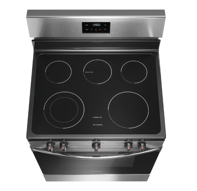 Frigidaire Cocina Electrica 30" Vitroceramica 5 quemadores Acero Inoxidable FKCP30X2MZI