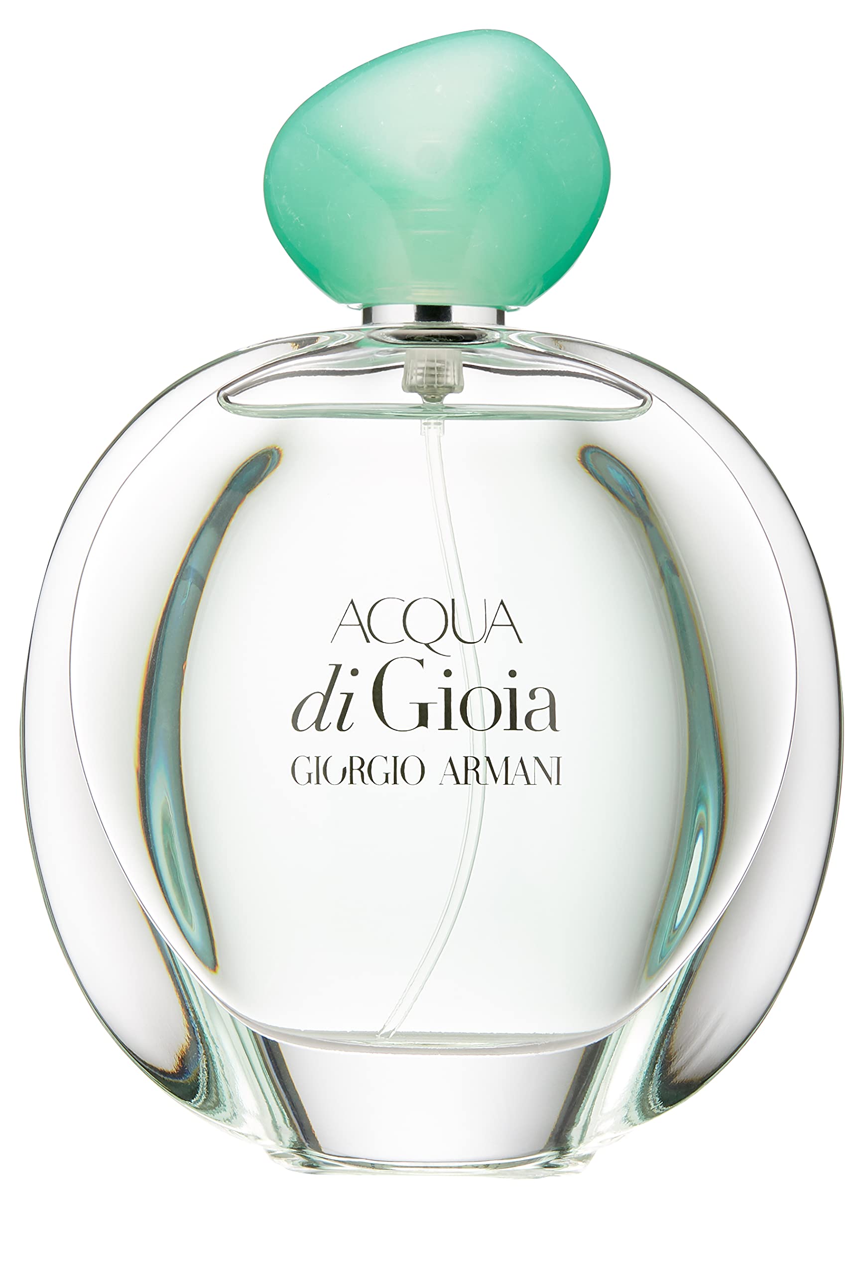 Giorgio armani acqua di gioia edp 100 ml lady botella de perfume transparente con tapón verde menta elegante